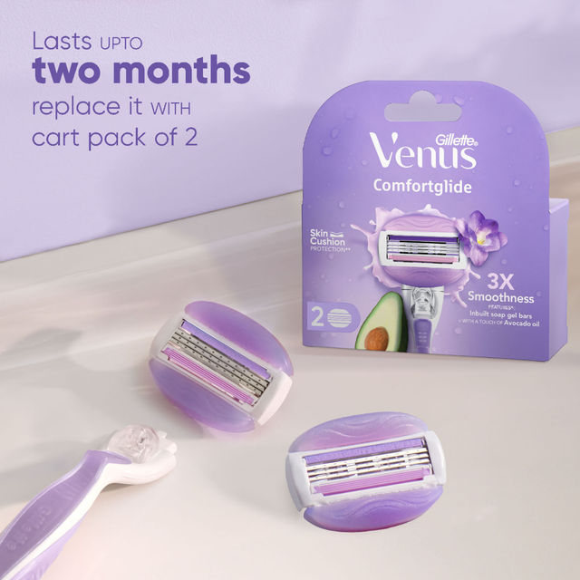 Gillette Venus Comfortglide Hair Removal Razor For Women With Avocado Oils & Freesia Scent