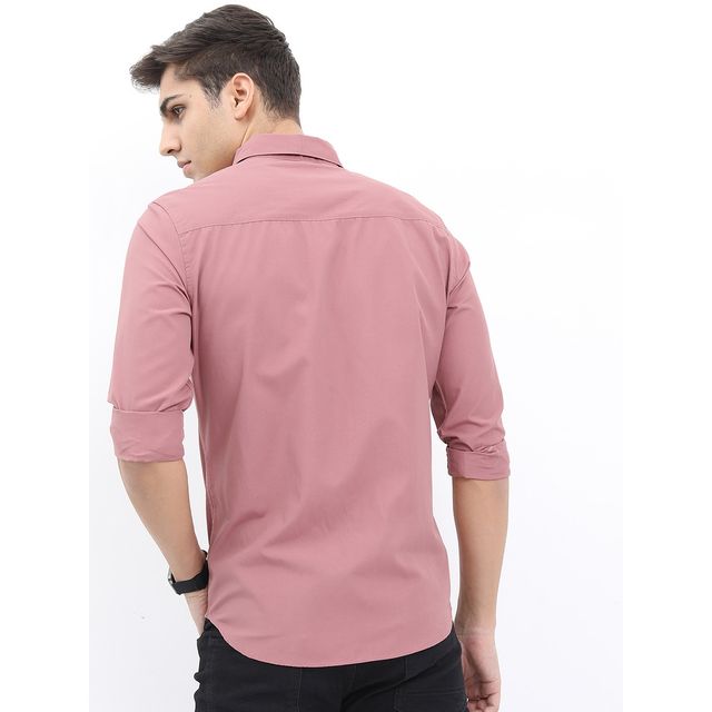 Ketch Men Solid Slim Fit Casual Shirt | Pink | XL