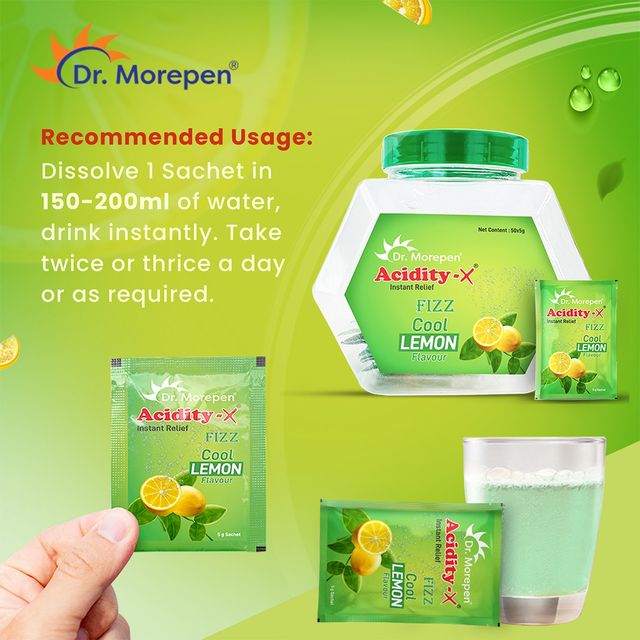 Dr. Morepen Acidity - X for Quick Relief From Acidity | Lemon