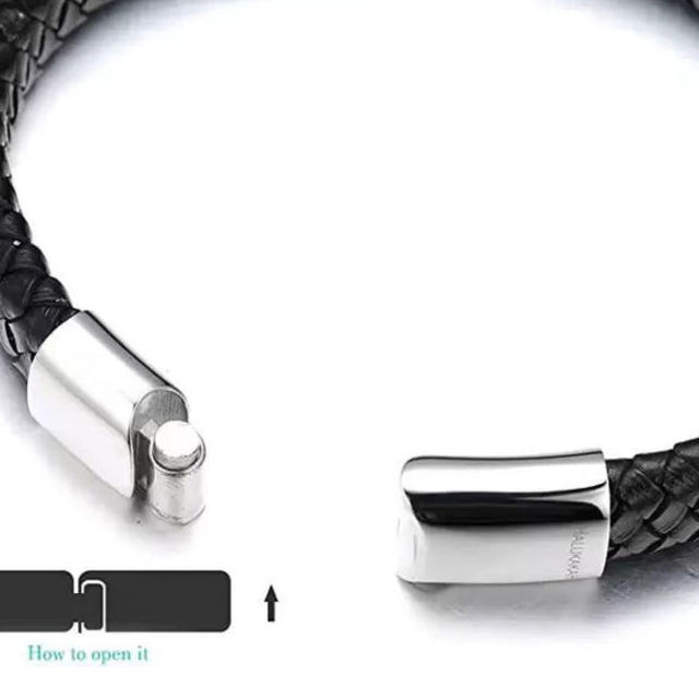 Salty Alpha Men Avrum Black Silver Plated Bracelet