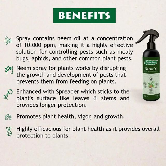 Garden Genie Neem Oil Spray | Ready to Use Organic Neem Pesticide Spray for Killing Insects