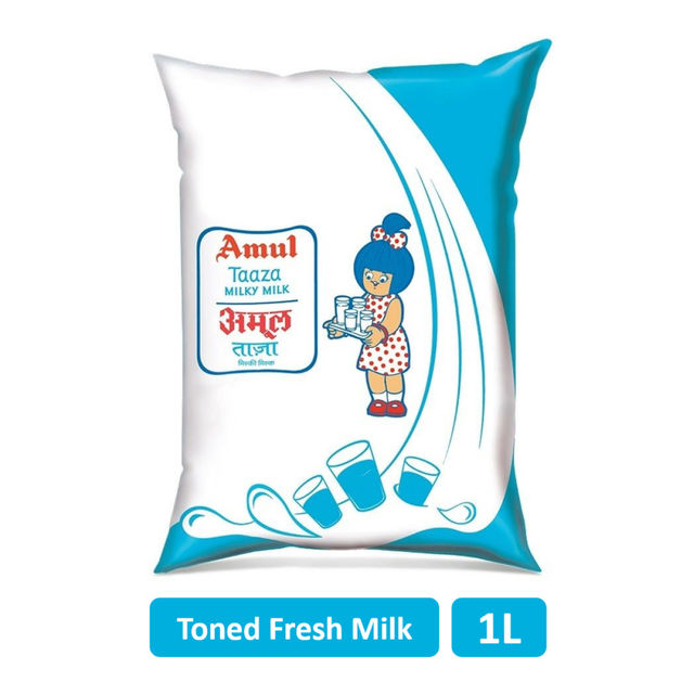 Amul Taaza Toned Fresh Milk (Pouch) (1pc) & Tomato Hybrid (1pc) Combo