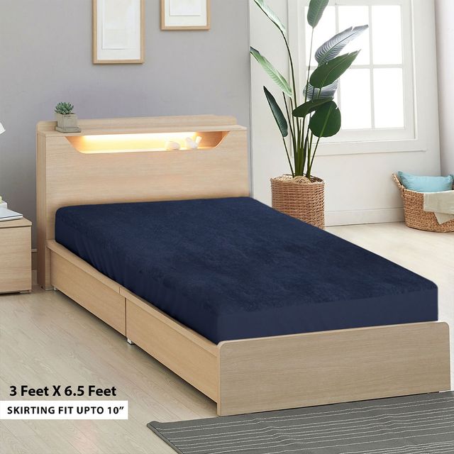 Sassoon Single Bed Mattress Protector | 3 x 6.5 Feet | Blue