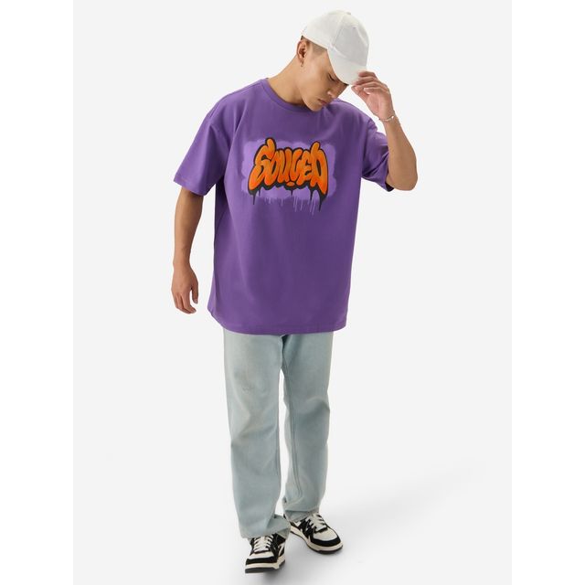 The Souled Store Men's TSS Originals Oversized T-shirt | Purple - S