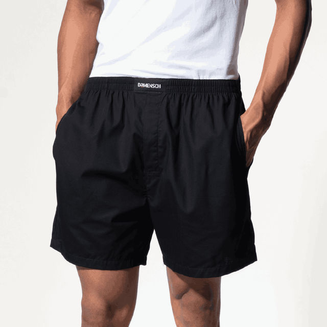 DaMENSCH Men's Cotton Boxer Shorts | Black - L