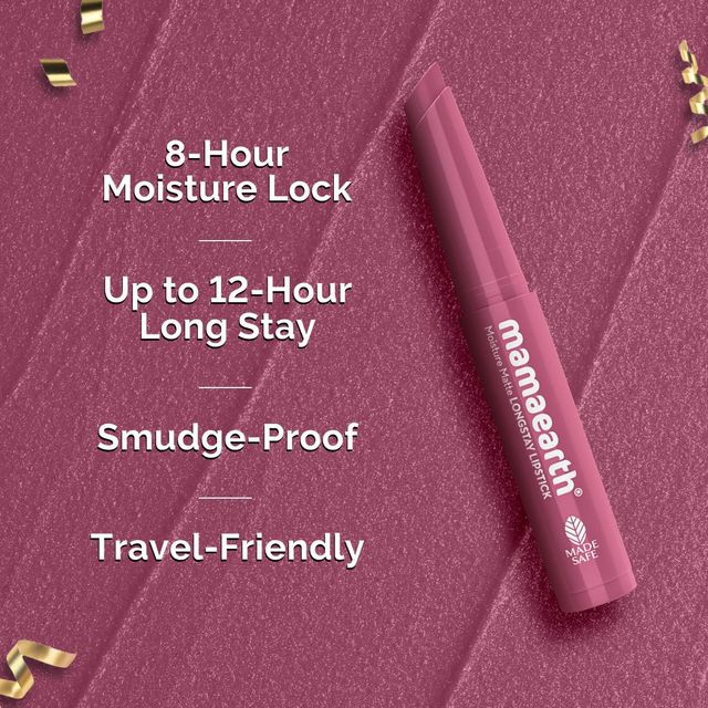 Mamaearth Moisture Matte Longstay Lipstick Pack of 3 Minis - Nude Perfection