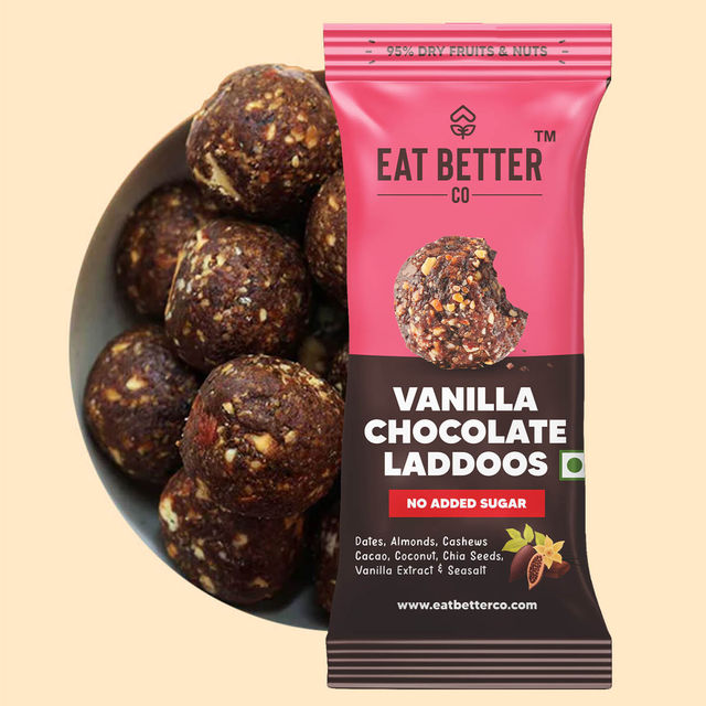 Eat Better Co - Vanilla & Chocolate Laddoos - No Added Sugar - High Protein, 100% Natural