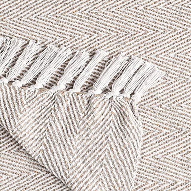 Sashaa World Spring-Hued Chevron Throw- Grey