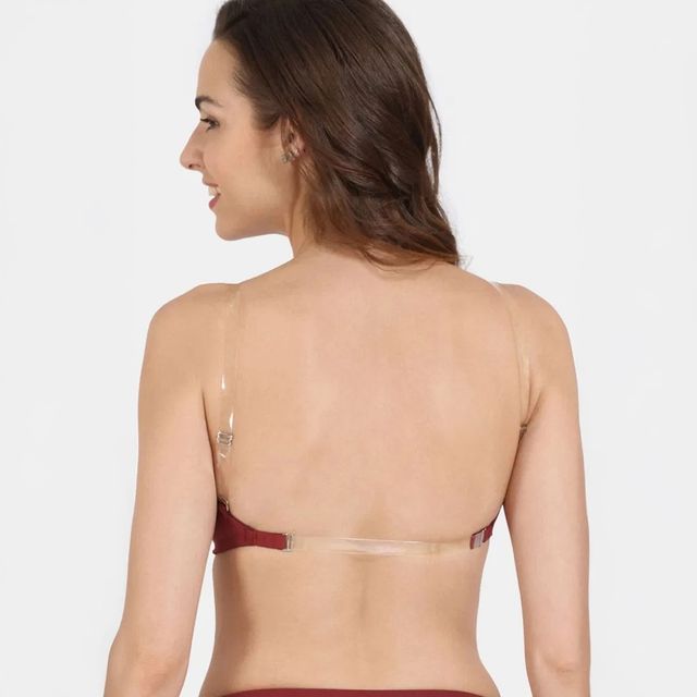 Zivame Women's Beautiful Basics Padded Non Wired 3/4Th Coverage Backless Bra | Red - 32C