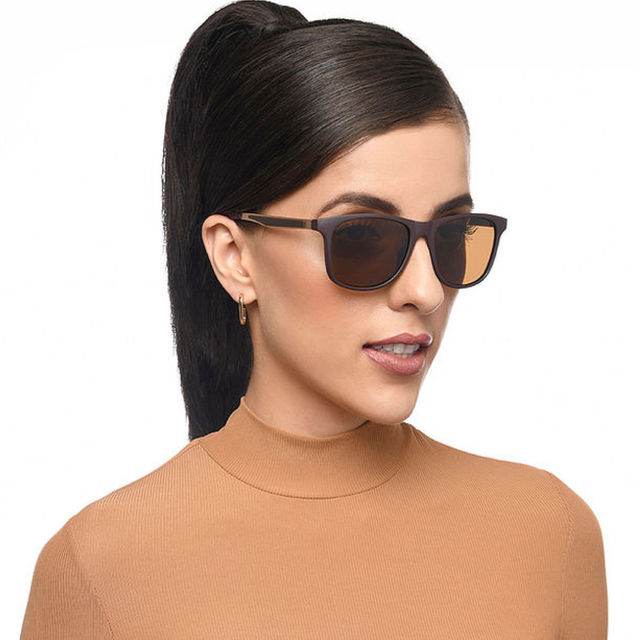 Vincent Chase By Lenskart Unisex Solid Polycarbonate Wayfarer Sunglasses | Brown - L
