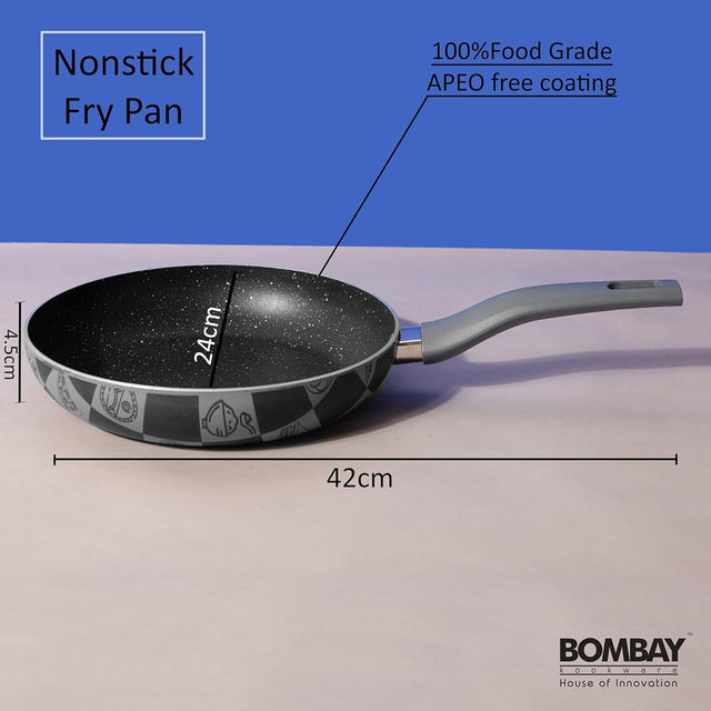 Bombay Kookware Kala Kruti Fry Pan 24Cm ( 1.25Lt)