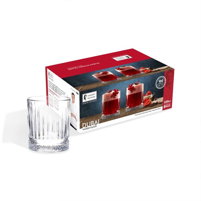 Sanjeev Kapoor Skb1518 Dubai Whisky Glass 330 Ml - Set of 6 Pcs