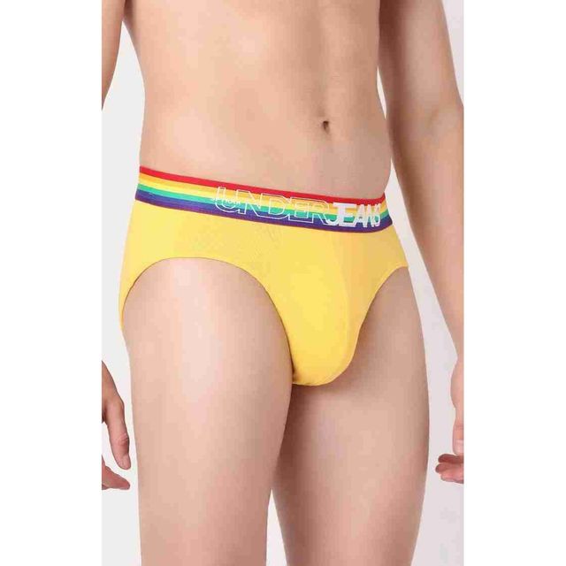 Underjeans by Spykar Mens Premium Yellow brief | L