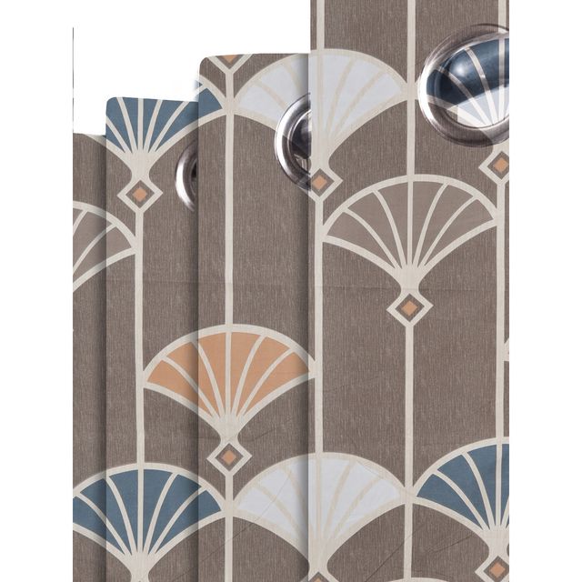 BAY6 Multicolor Polyester Curtains | 100 GSM | Set of 2 for Long Door | 9 x  4 ft