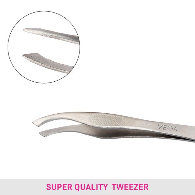 VEGA Tweezer - Slant Tip | Silver | (Tw-03)