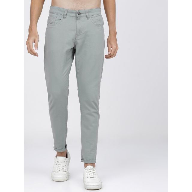 Ketch Men's Tapered Fit Cotton Chinos Trousers | Grey - 32