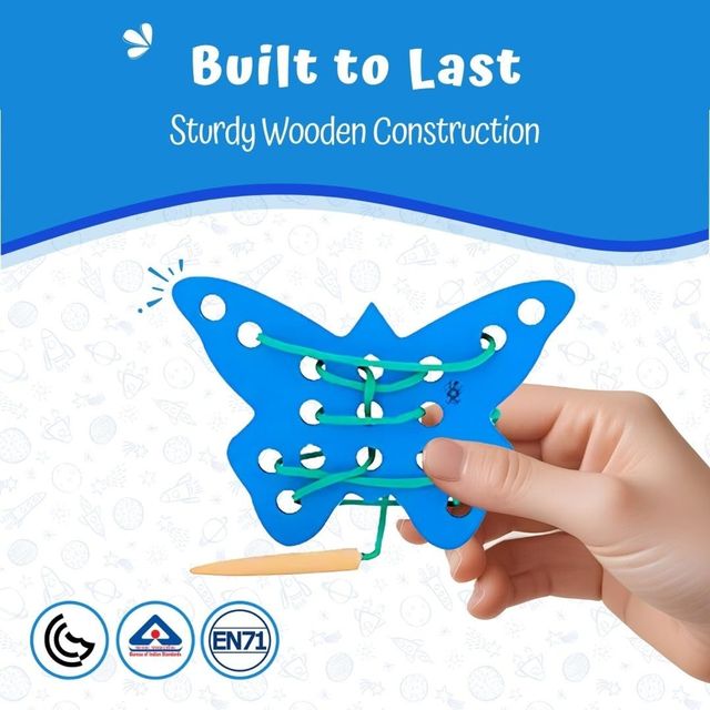 Skillofun Butterfly Lacing Toy | MontesBAUi Activity Toy for Toddlers Fine Motor Skills Development