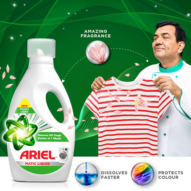 Ariel Liquid Detergent Front Load | Stain Removal in Washing Machine 2 l Combo