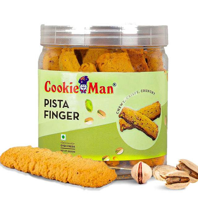 CookieMan Pista Fingers Dry Fruit Biscuits | Cholesterol-free