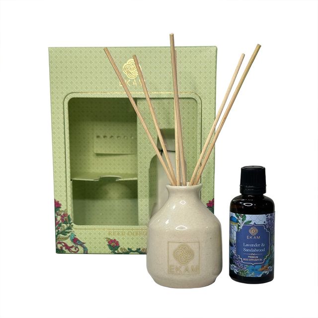 Ekam Reed Diffuser Gift Set | Lavender & Sandalwood| Rakhi Gift for Brother & Sister