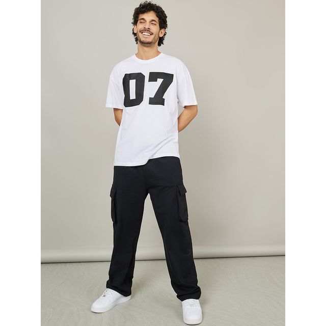 Styli Men's Oversize Fit Tee with HD Print Detail NC-50956201 | White - M