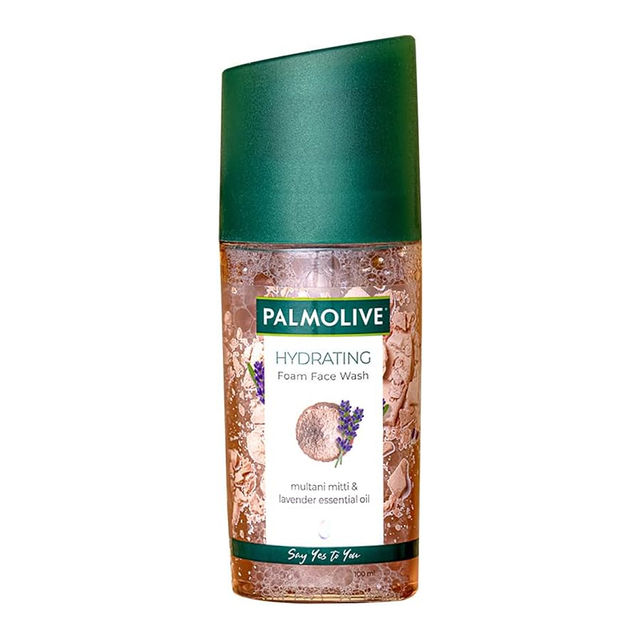 Palmolive Hydrating Foam Facewash Made Up Of A 100% Natural Unique Blend Of Multani Mitti And Lavender Essential Oil Extract, Face Wash Suitable For All Skin Types