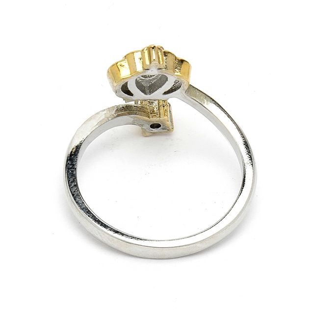 Scintillare By Sukkhi Rhodium Plated With American Diamond Stones Studded Queen Crown Finger Ring