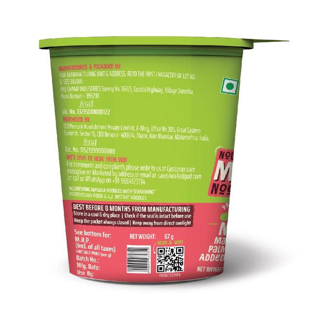 Wickedgud Nourishing Masala cup noodles