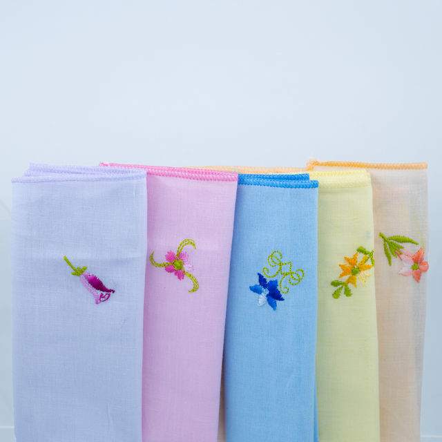 Englo Women's Embroidered Cotton Handkerchief | Multicolour - One Size