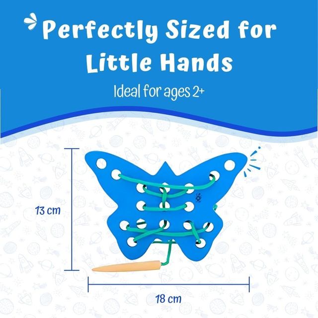 Skillofun Butterfly Lacing Toy | MontesBAUi Activity Toy for Toddlers Fine Motor Skills Development