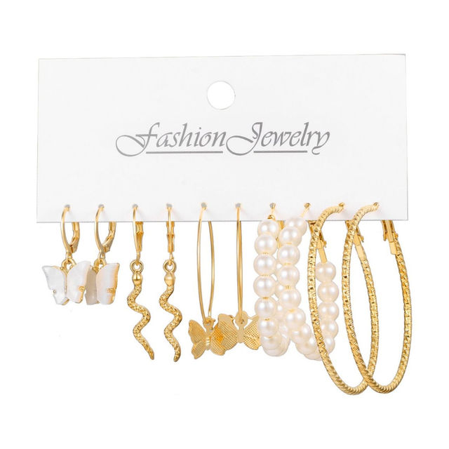 YouBella Jewellery Gold Plated Combo Of 5 Hoop Earrings For Girls And Women (YBEAR - 32945)