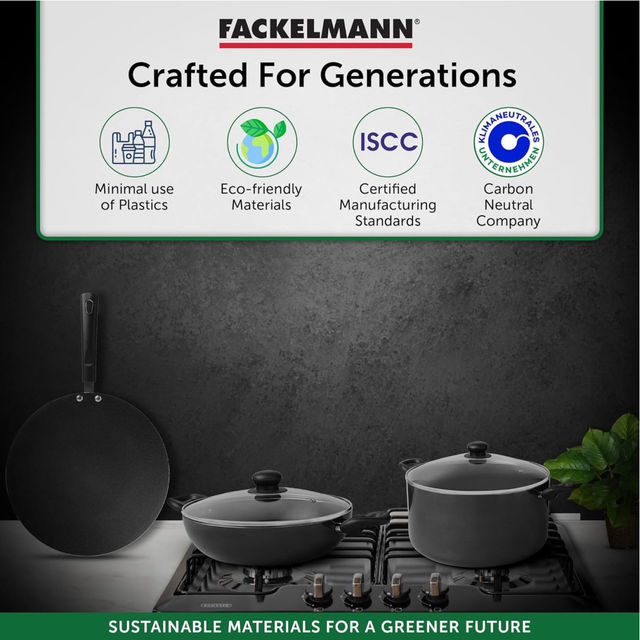 Fackelmann Quartz Nonstick Concave Tawa 28Cm, German Technology, Roti/Chapati/Paratha Tava