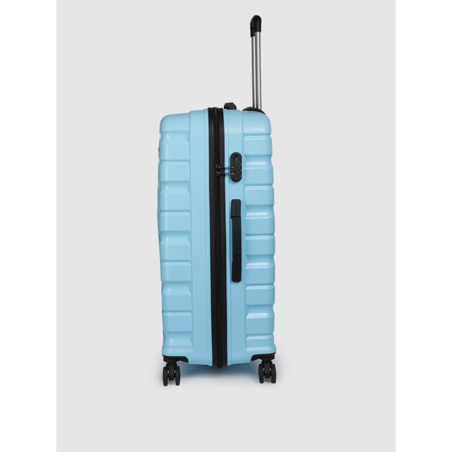 Teakwood Textured Polycarbonate 95.5 L Retractable Trolley Bag | Blue - L