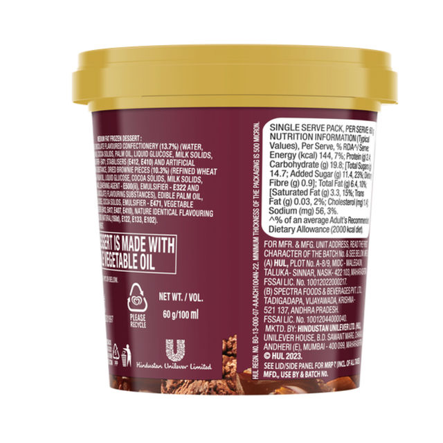 Kwality Wall's Choco Brownie Fudge Cup 100 ml Combo