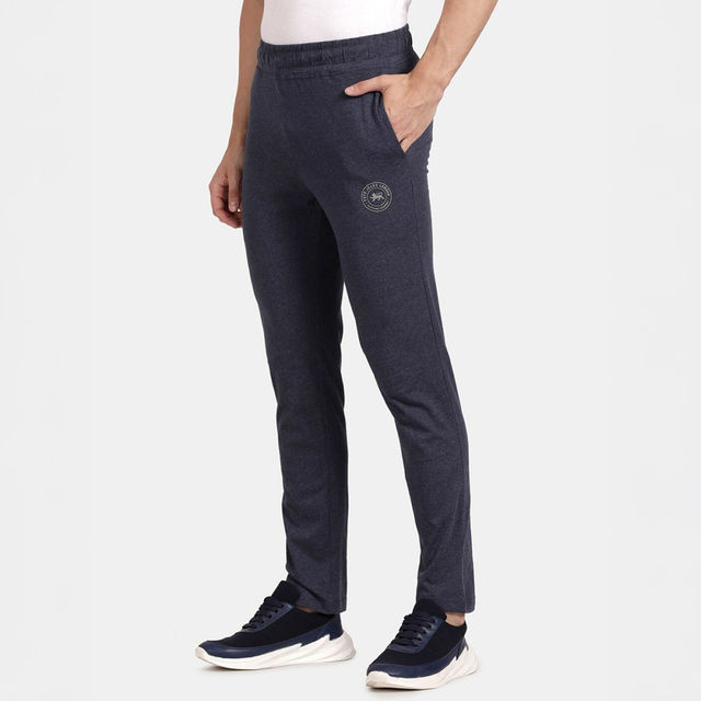 Pepe Jeans Men's Track Pant Cotton Rich Solid Mid-Rise Stretch Fabric Ultra Soft Absorbent | Black - L