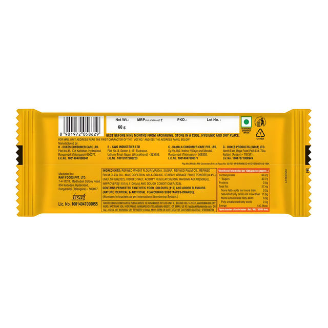 Dukes Waffy Orange Wafers 60 g Combo