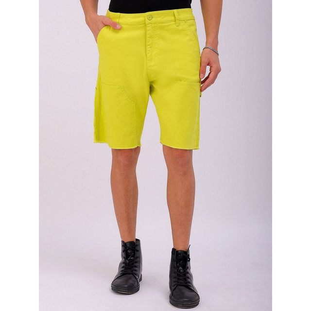 The Indian Garage Co Men Street Relaxed Cyber Lime Solid Shorts - 30 | 1223-Oxcrpsho-05