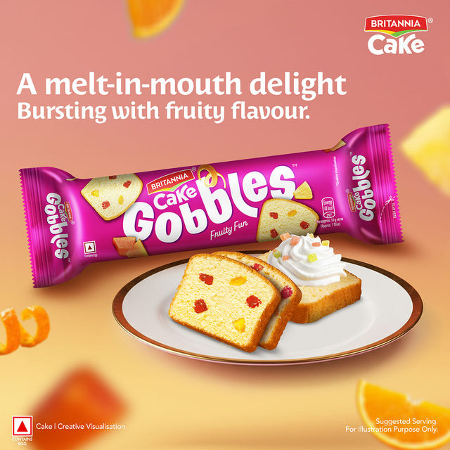 Britannia Gobbles Bar Cake - Fruity Fun 100 g Combo
