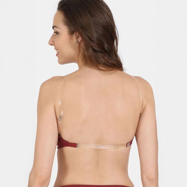 Zivame Women's Beautiful Basics Padded Non Wired 3/4Th Coverage Backless Bra | Red - 34D