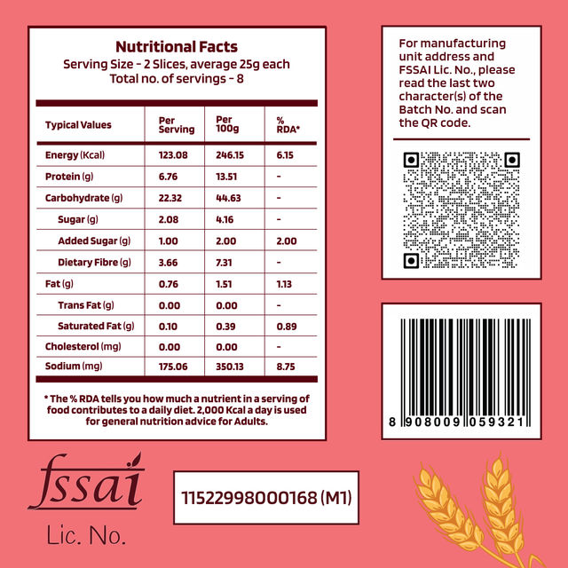 The Health Factory Zero Maida Multigrain Bread | Clean Label - Not Brown