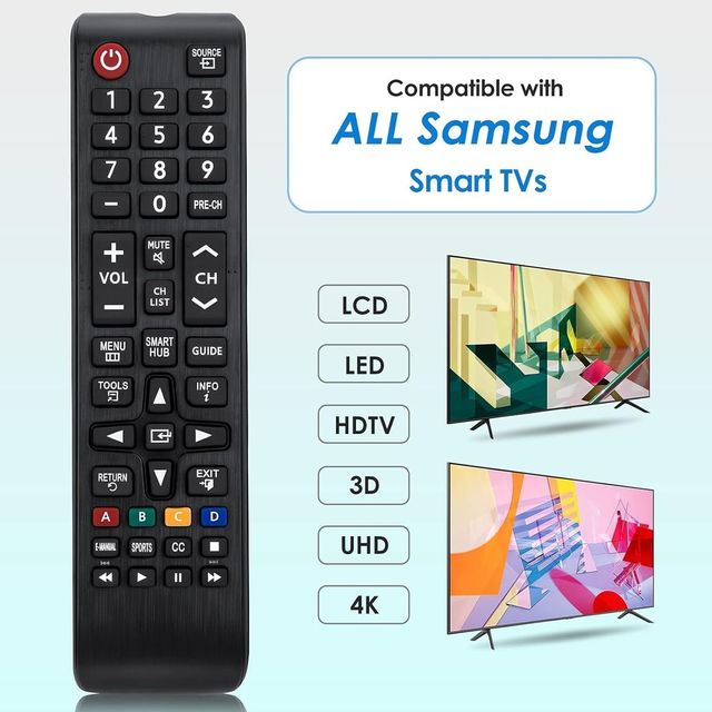 Ailkin Universal Remote for Samsung TVs| Easy Setup| Multi-Device Control| Black