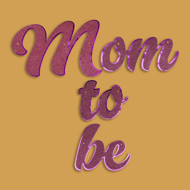 Propcon Mom To Be Metallic Glitter Banner