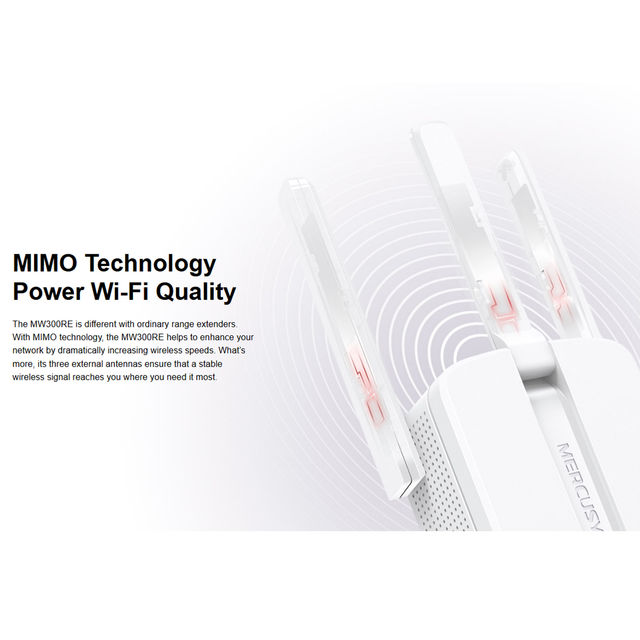 TP-Link MW300RE 300Mbps Whole-Home Wi-Fi Range Extender, Repeater, Booster, MIMO Technology