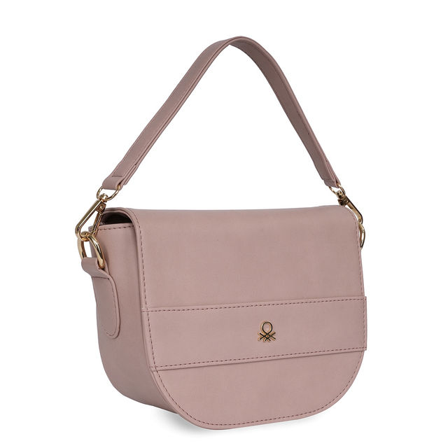 United Colors Of Benetton Women's Solid PU 2 L Sling Handbag - Buy