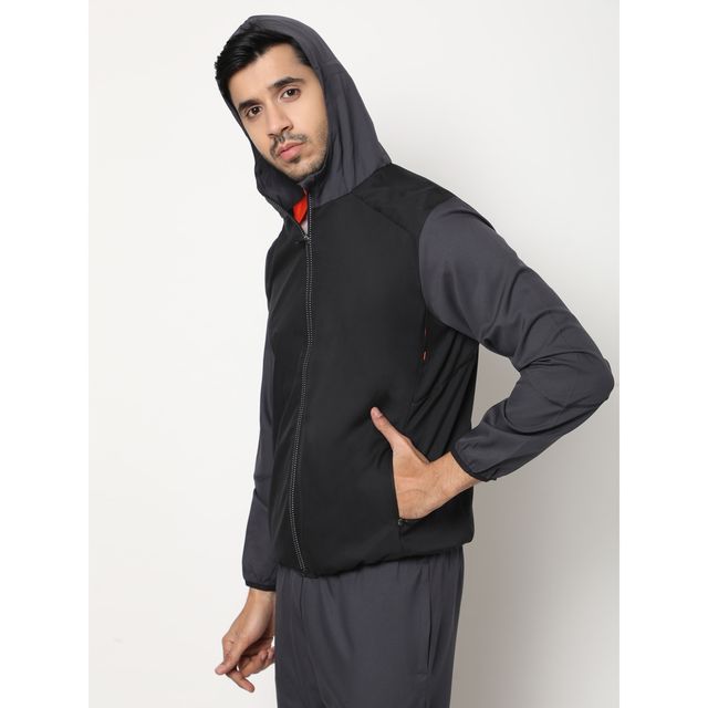 Dida Men's Sports Jacket | Regular Comfortable Stretchable Dry-Fit | Black - 2XL