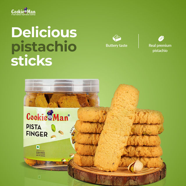 CookieMan Pista Fingers Dry Fruit Biscuits | Cholesterol-free