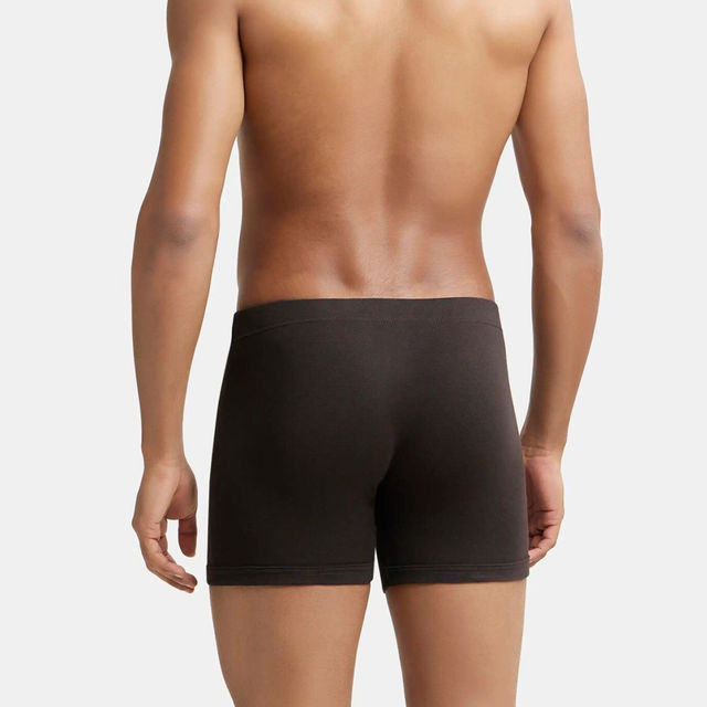 Jockey 8008 Men's Super Combed Cotton Rib Solid Boxer Brief|Concealed Waistband | Black-M