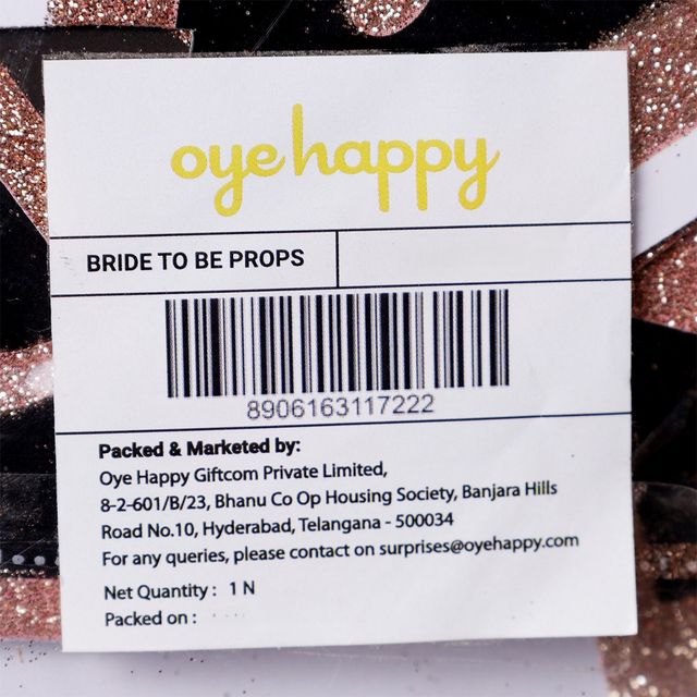 Oye Happy Bride To Be Props