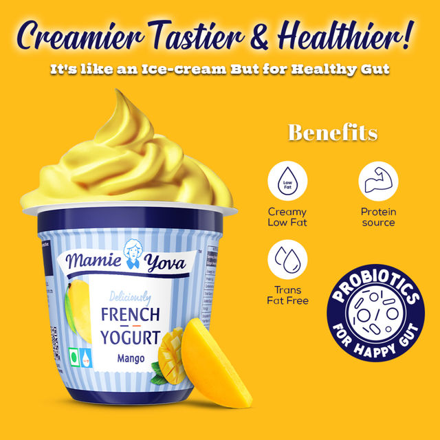 Mamie Yova Deliciously French Fruit Yogurt- Mango 90 g Combo