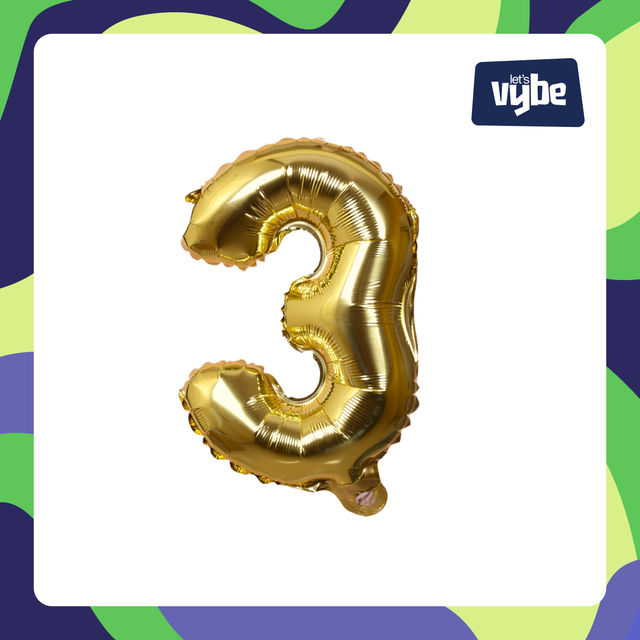 Let's Vybe Foil Balloon Number 3